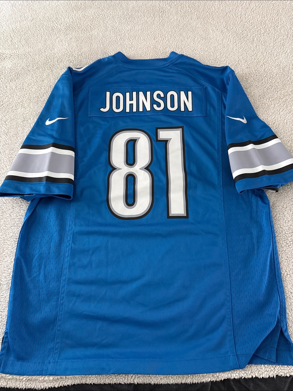 Detroit Lions #81 Calvin Johnson “Megatron” NFL On Field Home Nike Jersey